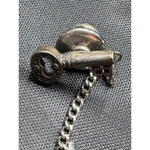 Vintage Silver Tone Skeleton Key Tie Chain